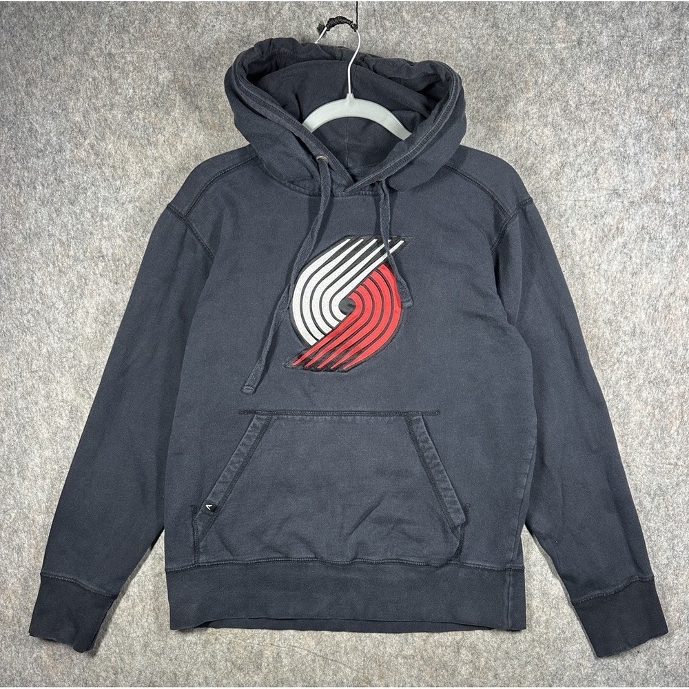 Portland Trail‎ Blazers Hoodie Mens Large Antigua Black Embroidered NBA Pullover